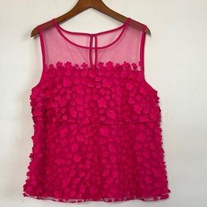 Eva Franco Fuchsia Sleeveless Top with Floral Details